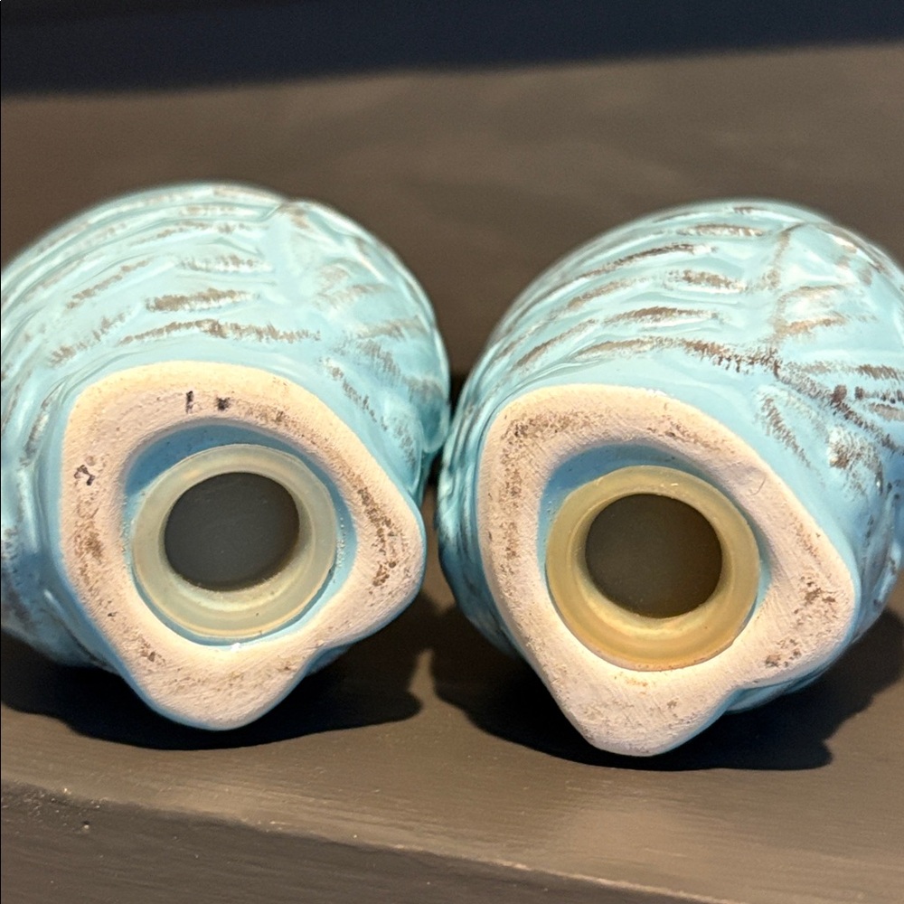 Owl Salt & Pepper Shakers Blue Vintage look - Picture 10 of 11